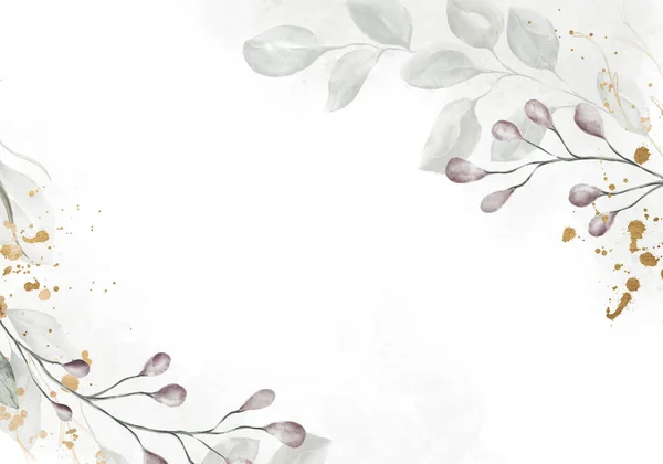 苍白的水彩画在白色的背景上 垂直的植物设计横幅 花序水彩画 古色古香风格 — 图库照片