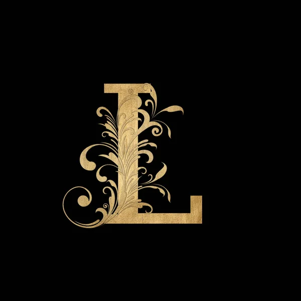 Logotipo Del Monograma Letra Boutique Lujo Letra Dorada Vintage Con — Foto de Stock