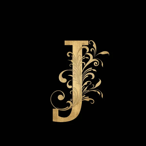 Розкішний Бутік Лист Монограма Логотип Вінтажний Золотий Лист Елегантним Квітковим — стокове фото