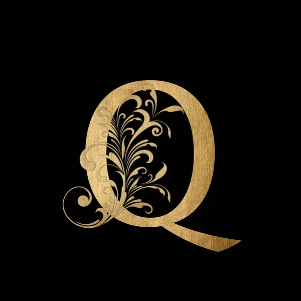 Lyx Boutique Brev Monogram Logotyp Vintage Golden Brev Med Elegant — Stockfoto