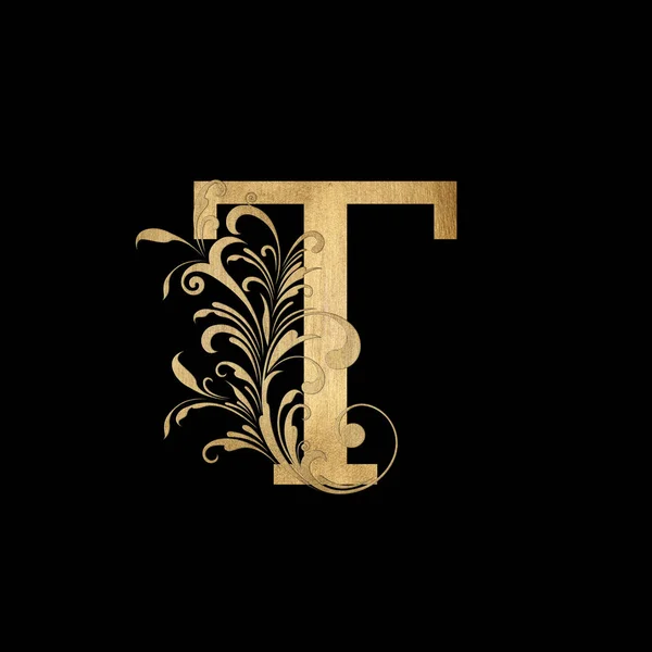 Luxury Boutique Letter Monogram Logo Vintage Złota Litera Eleganckim Wzorem — Zdjęcie stockowe