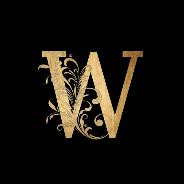 Luxury Boutique Letter Monogram Logo Vintage Golden Letter Elegant Floral — Stock Photo, Image