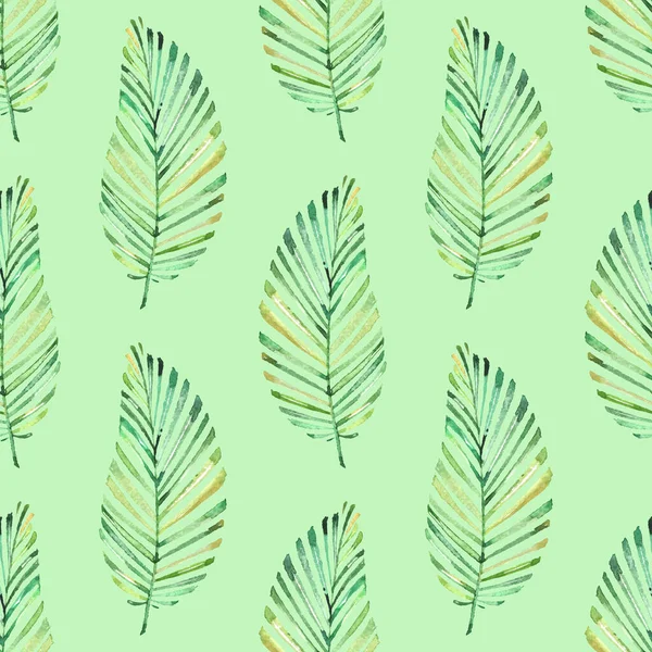 Fundal Fără Sudură Doodles Frunze Verzi Fundal Verde Pastel Model — Fotografie, imagine de stoc