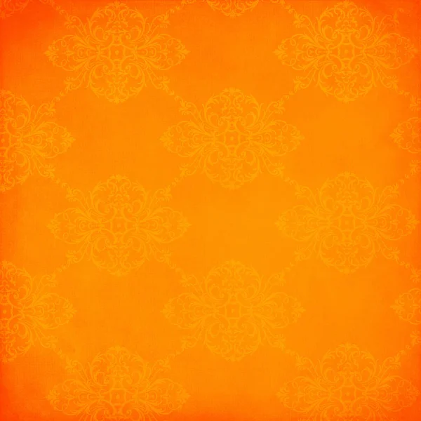 Nahtlose Orangefarbene Abstrakte Geometrische Muster Mit Arabesken Orange Hintergrund — Stockfoto