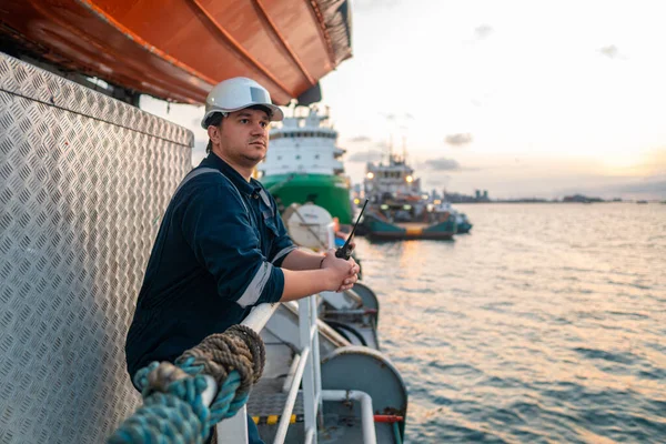 Marine Deck Officer or Chief mate on deck of offshore vessel or ship