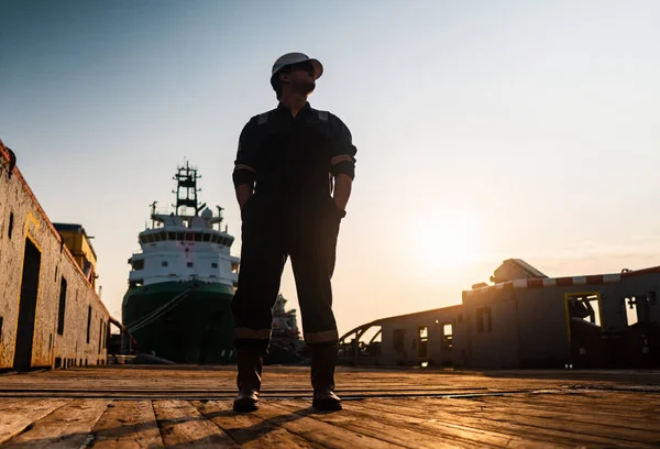 Marine Deck Officer or Chief mate on deck of offshore vessel or ship