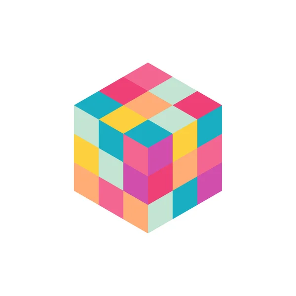 Vector gekleurde kubus — Stockvector