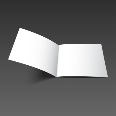 Açılan broşür mockup siyah