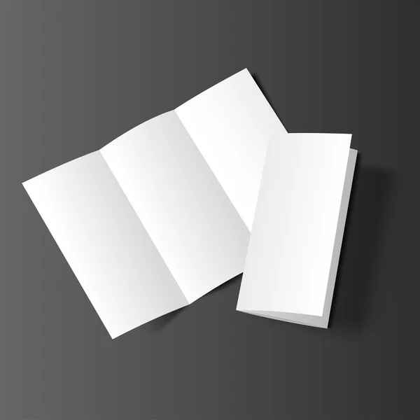 Folleto en blanco maqueta dos negro — Vector de stock