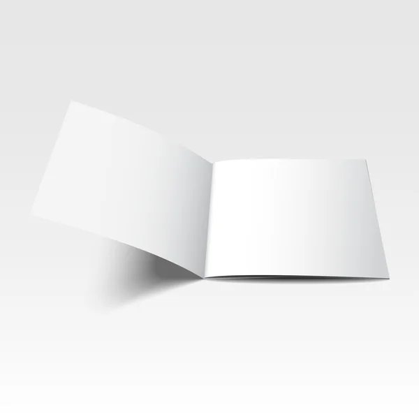 Folleto abierto maqueta blanco — Vector de stock