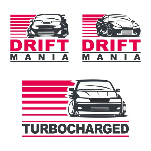 Drift car set2 — Stock Vector