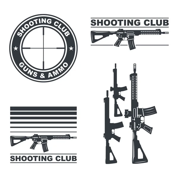 Arme fusil emblème — Image vectorielle