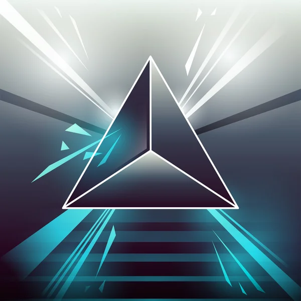 Triângulo laser sci-fi azul — Vetor de Stock