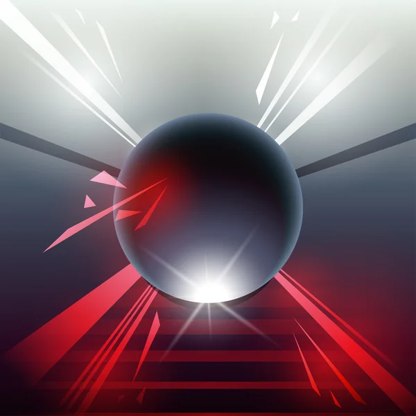 Sci-fi esfera láser rojo — Vector de stock