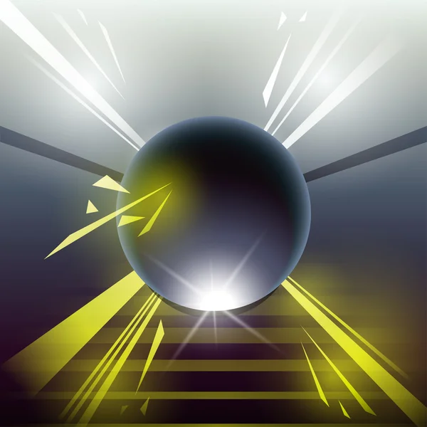 Sphère laser science-fiction jaune — Image vectorielle