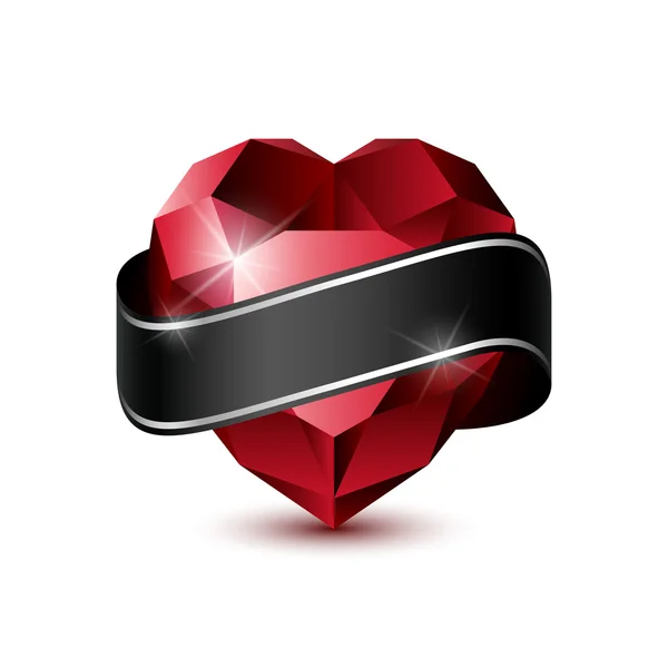 Червоне серце ruby-01 — стоковий вектор