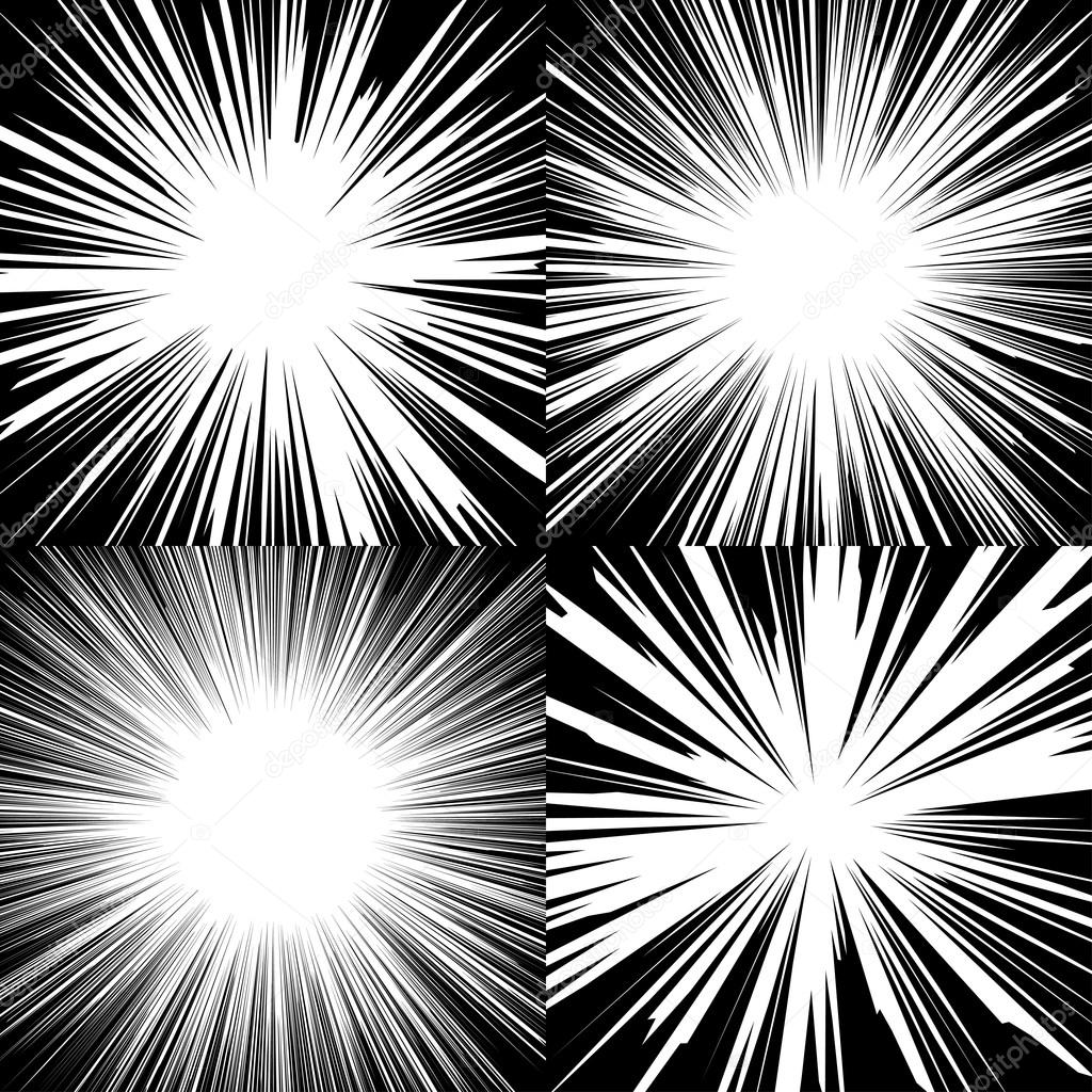 Explosion speed lines set2 — Stock Vector © 120851324