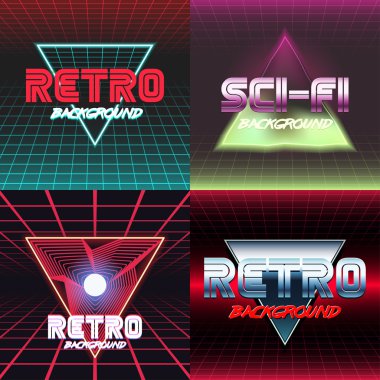 Retro sci fi arka plan ayarlamak