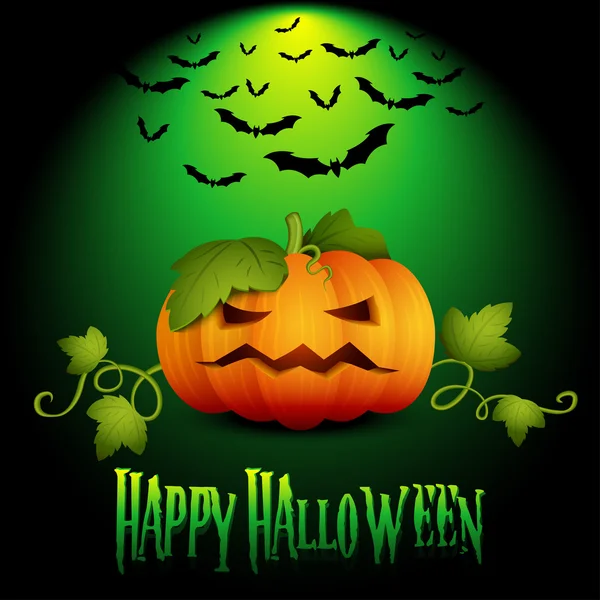Feliz tarjeta de Halloween verde — Archivo Imágenes Vectoriales