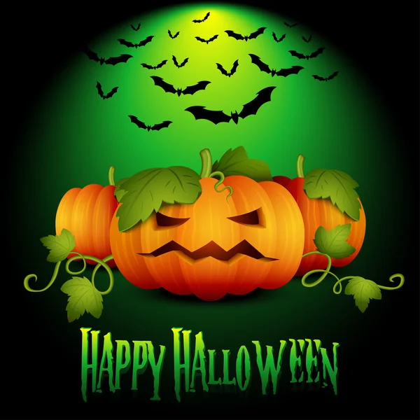 Feliz tarjeta de Halloween green2 — Archivo Imágenes Vectoriales