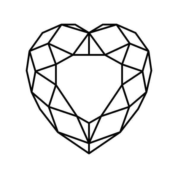 Vektorové čáry srdce kámen — Stockový vektor