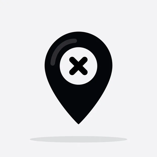 Mapa Marker - Cancelar localização Ícone em Vector — Vetor de Stock