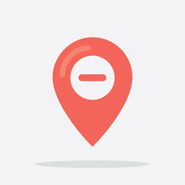 Marcador de mapa - Remover ícone de localização em Vector — Vetor de Stock