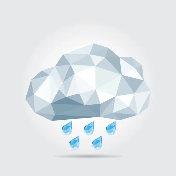 Pluie polygonale, Icône météo à vecteur — Image vectorielle