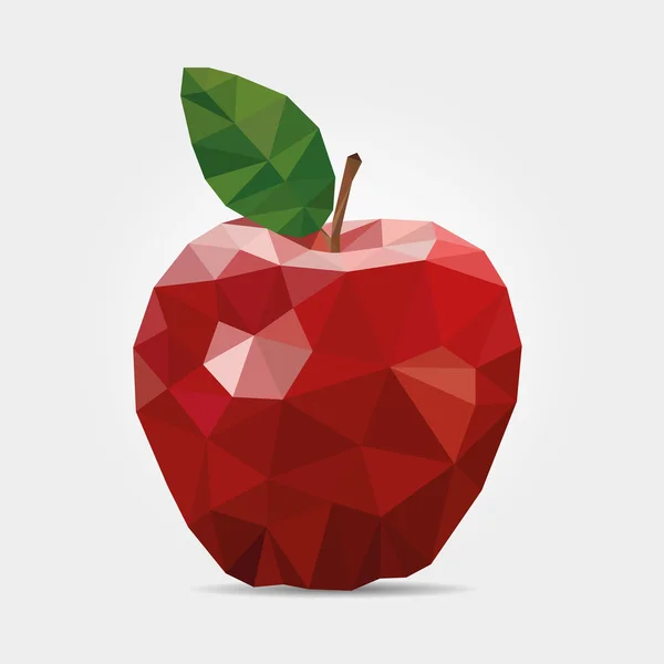 Sokszögű alma piros vektor — Stock Vector