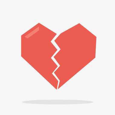 Kırık kalp simgesi vektör