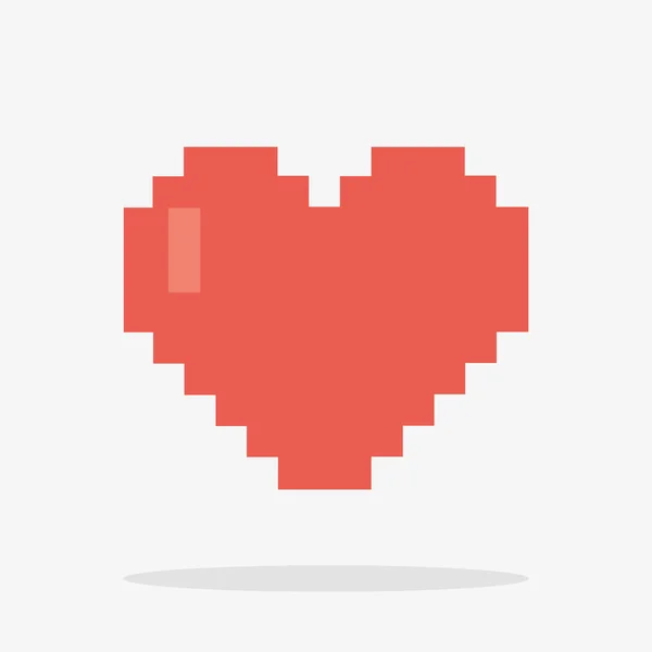 8 bitar hjärta ikon i Vector — Stock vektor