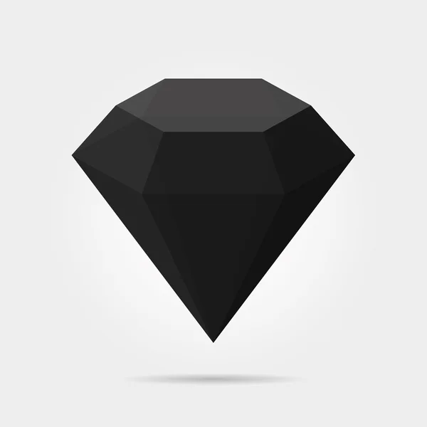 Diamant schwarz im Vektor — Stockvektor