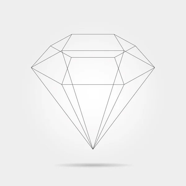 Алмаз ескіз у векторному — стоковий вектор
