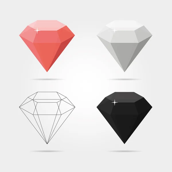 Diamantes Set in Vector —  Vetores de Stock