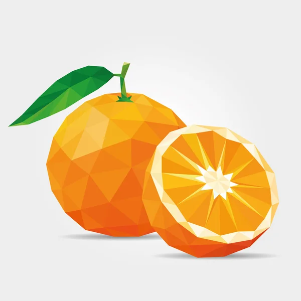 Polygonal Tangerine i Vector — Stock vektor