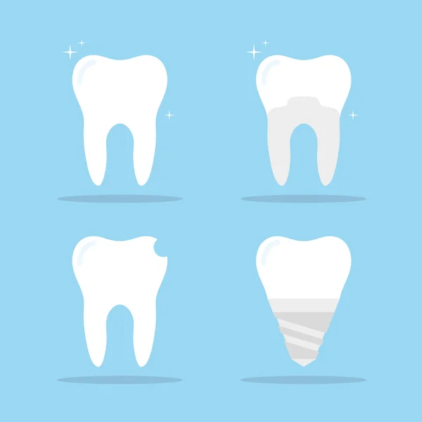 Iconos de los dientes establecidos en el vector — Vector de stock