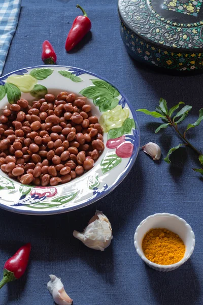 stock image borlotti beans in a bowl