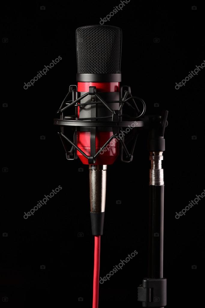 Studio Microphone On Black Background Stock Photo By C Jingel 91389618