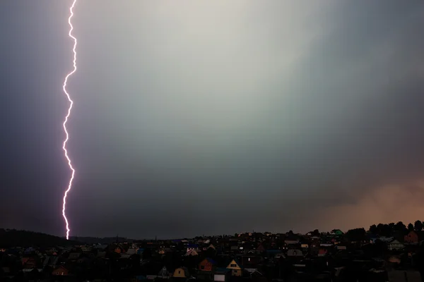 Thunderstorm above the village — Stock Photo, Image