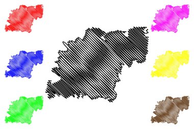 Caxias do Sul City (Brezilya Federatif Cumhuriyeti, Rio Grande do Sul State) harita vektör çizimi, çizim şehri Caxias do Sul harita