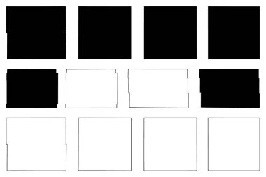 Cheyenne, Cherry, Custer, Cuming, Clay ve Adams County, Nebraska (ABD, ABD, ABD, ABD) harita vektör çizimi, çizim haritası