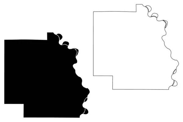 Burt County Nebraska County Spojené Státy Americké Usa Usa Map — Stockový vektor