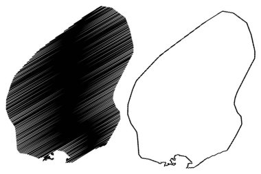 Gaborone Şehri (Botsvana Cumhuriyeti, Güneydoğu Bölgesi) harita vektör ilüstrasyonu, Gaborone harita şehri çizimi