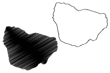 Bafoussam Şehri (Kamerun Cumhuriyeti, Mifi Bölümü) harita vektör illüstrasyonu, Bafoussam haritasının robot resmini çiz