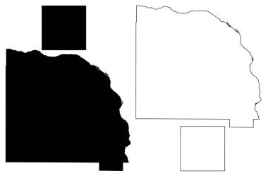 Webster ve Saunders County, Nebraska (ABD, Amerika Birleşik Devletleri, ABD, ABD) harita vektör çizimi, çizim haritası