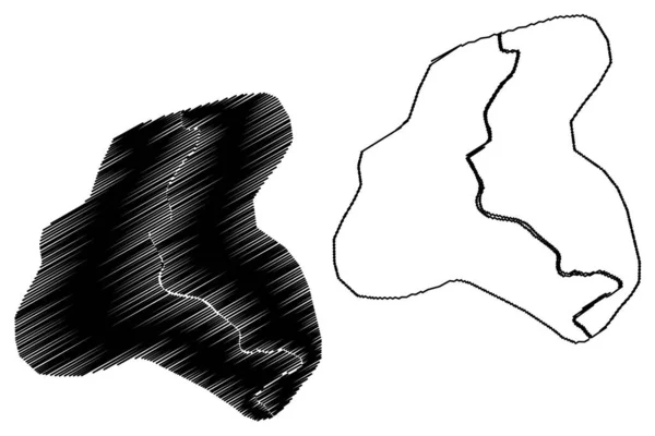 Francistown City República Botsuana Distrito Nordeste Mapa Ilustração Vetorial Esboço — Vetor de Stock
