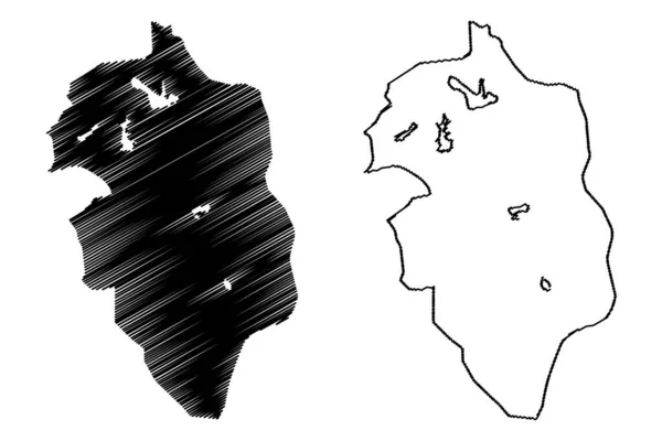 Ciudad Antananarivo República Madagascar Región Analamanga Mapa Vector Ilustración Garabato — Vector de stock