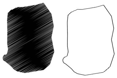 Maradi Şehri (Nijer Cumhuriyeti, Maradi Bölgesi) harita vektör illüstrasyonu, Maradi harita şehrinin taslağını çiz