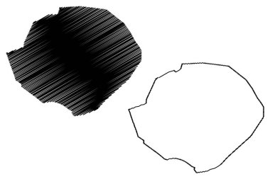 Touba Şehri (Senegal Cumhuriyeti, Diourbel Bölgesi) harita vektör çizimi, çizim şehri Touba haritası