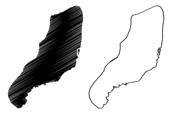 布拉柴维尔市 刚果共和国 布拉柴维尔 刚果共和国 地图矢量图解 绘制布拉柴维尔市地图草图 — 图库矢量图片
